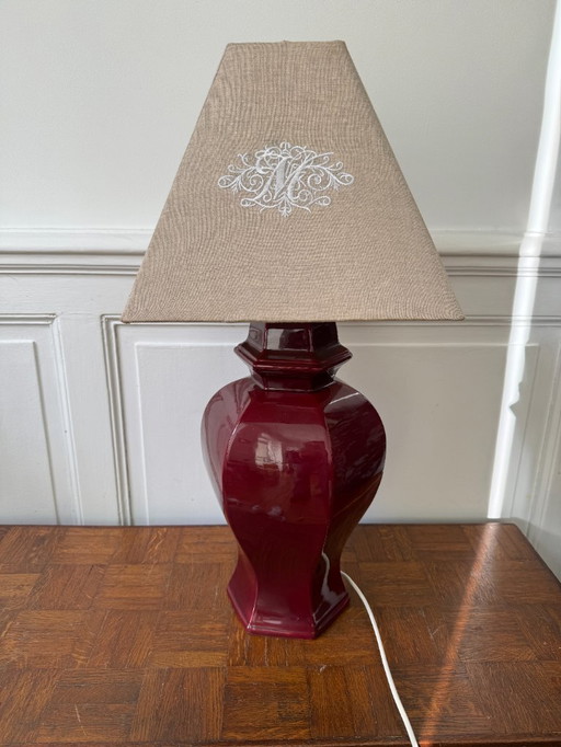 Grande lampada in ceramica rossa