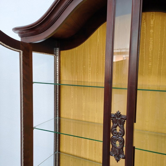 Image 1 of Vitrine, buffet, vaisselier, meuble mural de style Chippendale vintage