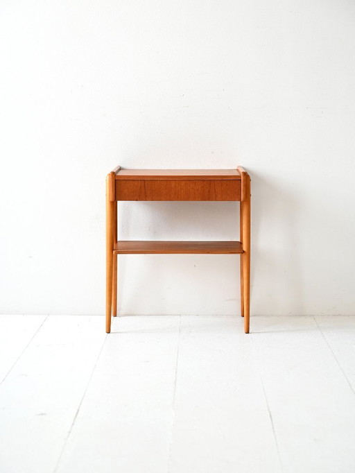 Teakhouten nachtkastje uit de jaren 60 van AB Carlström & Co