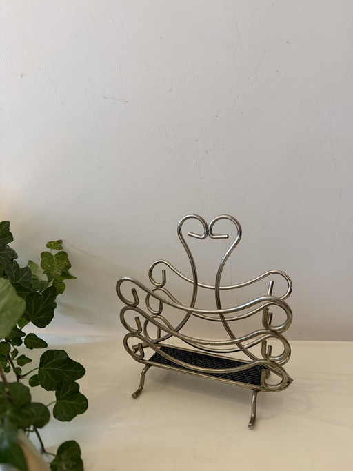 Chrome napkin holder letter holder 1970s