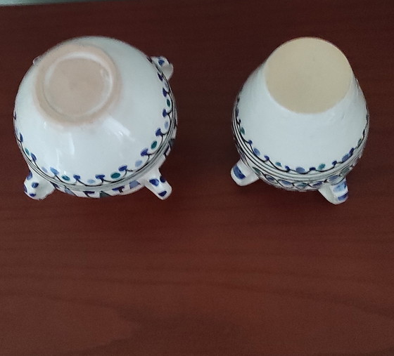 Image 1 of Set aus 2 handbemalten tunesischen Amphorenvasen – mediterrane Keramik
