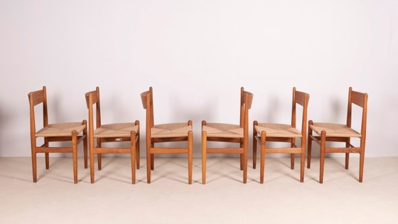 Image 1 of 6 chaises de salle à manger Hans J. Wegner CH36 en chêne, Danemark des années 1970
