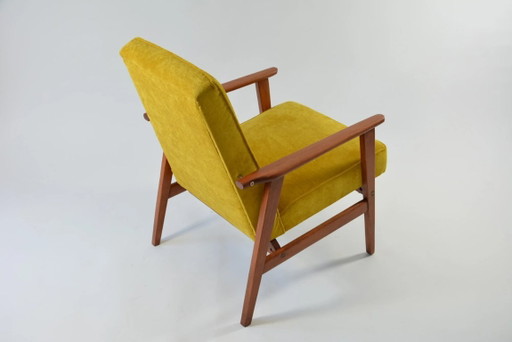 Gele FOX fauteuil met vierkante poten