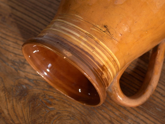 Coppia di brocche antiche in ceramica smaltata, Europa Centrale, circa 1920, Stoviglie, Marrone (foto 10 di 12)