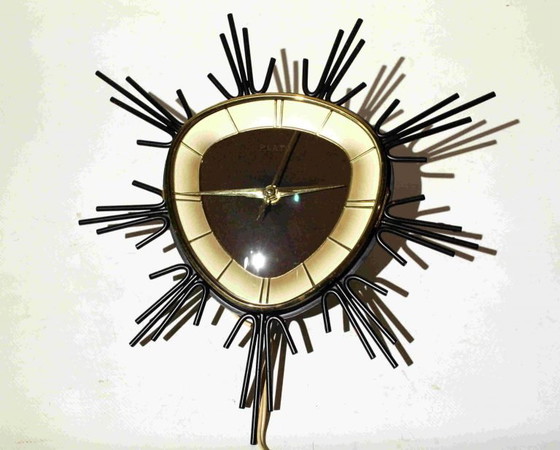 Image 1 of Plato Clock - Curved Glass Window - MCM - 230 Volt