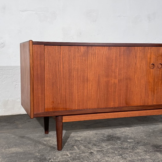 Danish Teak Tambour Sideboard, Attributed to Svend Aage Larsen for Faarup Møbelfabrik, 1960s, Wood, Brown (photo 14 of 20)