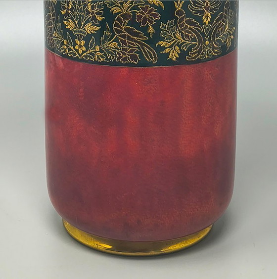 Image 1 of 1960s Astonishing Red Cocktail Shaker in Parchment. Made in Italy