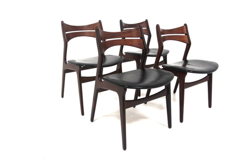 Sillas de Comedor Modelo 310 de Palisandro de Erik Buch para Christensens Møbelfabrik, Dinamarca, 1960, Juego de 4