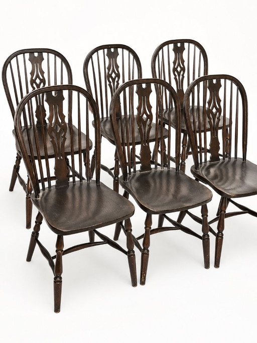 Windsor stoelen antiek 6 stuks crinoline