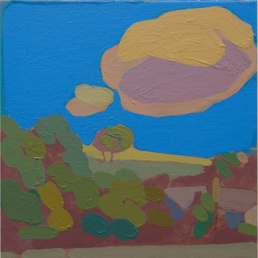 "Blu", dipinto unico, pezzo unico dipinto a mano, 22 x 22 cm, con cornice