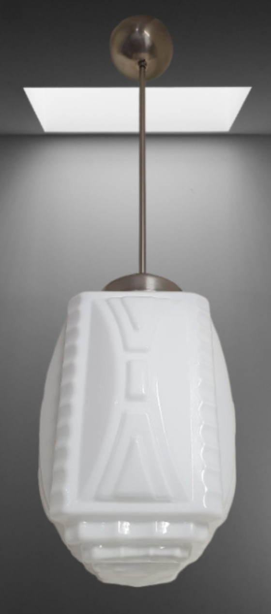 Image 1 of Art Deco hanglamp opaline glas 