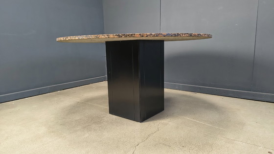 Image 1 of Vintage round granite center table, 1970s