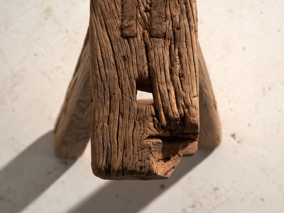 Antique Elm Wood Bench, China, circa 1900, Benches, Rustic (photo 5 of 8)