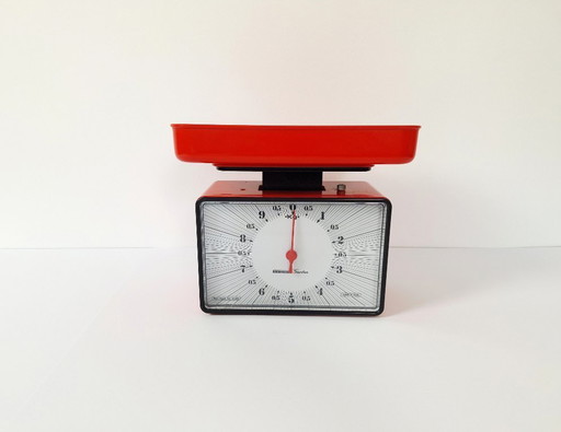 Vintage Red Kitchen Scale by Stube / 10 kg Capacity / Made in Italy / Mid-Century German Design / Retro Kitchen Decor