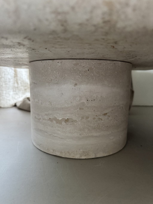 Vintage Angelo Mangiarotti Travertine Coffee Table