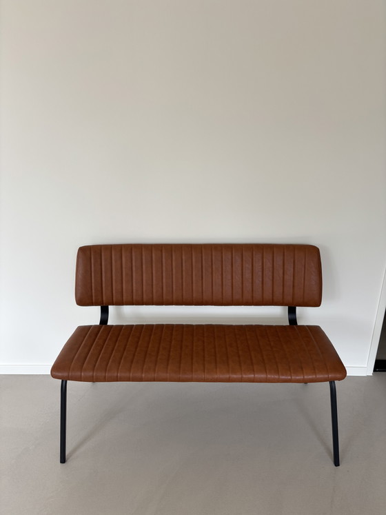 LABEL 51 Leren Gusto Eetkamerbank Cognac – 2 zitsbanken, Leather, Metal (photo 3 of 6)