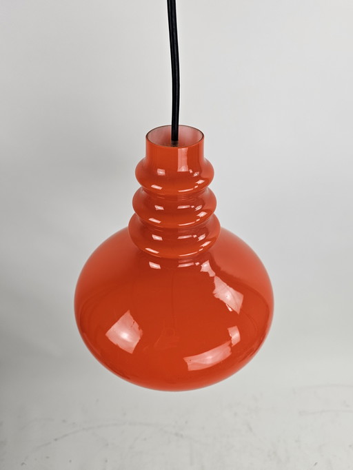 Set di lampade a sospensione arancioni in vetro Peill & Putzler