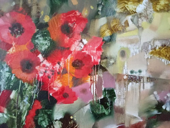 Original Oil Painting Abstract Figurative Girl Flowers Morning Symphony – Paintings & Drawings, Canvas (photo 4 of 13)