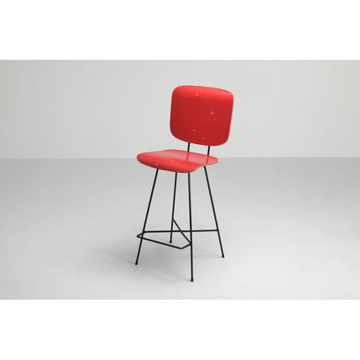 Vintage Dutch modernist hight chair by Coen De Vries, 1950s