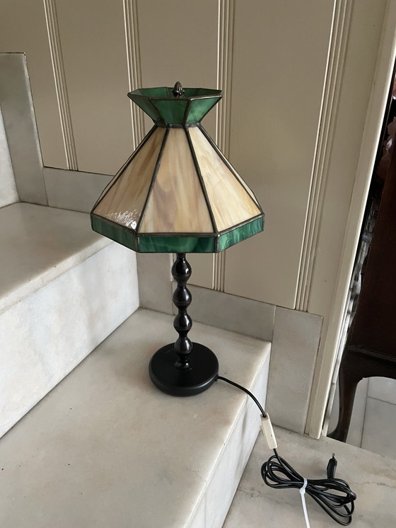 Image 1 of Tiffany-Glas in Goldlampen