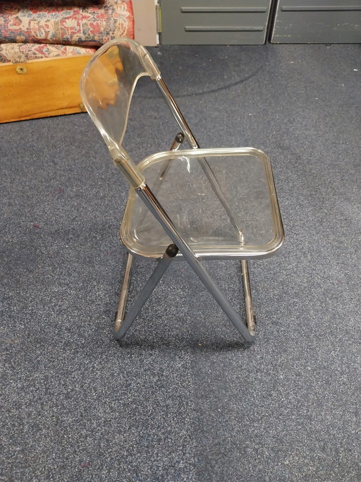 1 x 1 lot de 2 chaises pliantes italiennes en Lucite des années 1970