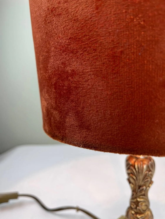 Messing- und Samtlampe – Tischlampen, Velvet, Brass (photo 7 of 12)