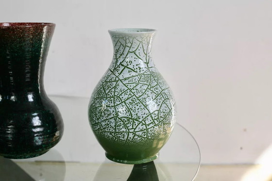 Image 1 of 4x Accolay Vases, Signed Ceramics, France 60's
