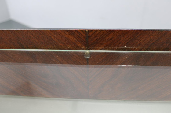 Image 1 of Buffet italien organique des années 1950 avec plateau en verre et 4 tiroirs