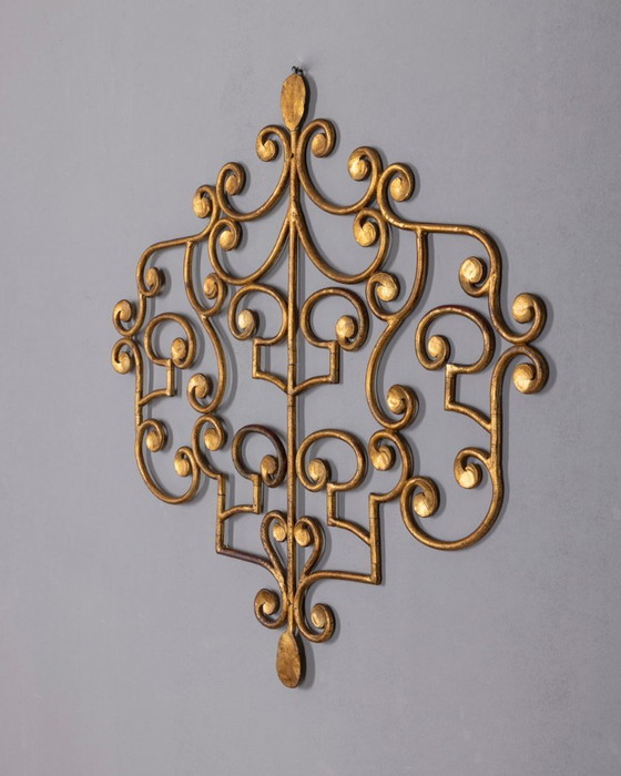 Vintage 1950s Italian-design wrought iron wall coat rack (photo 12 of 13)