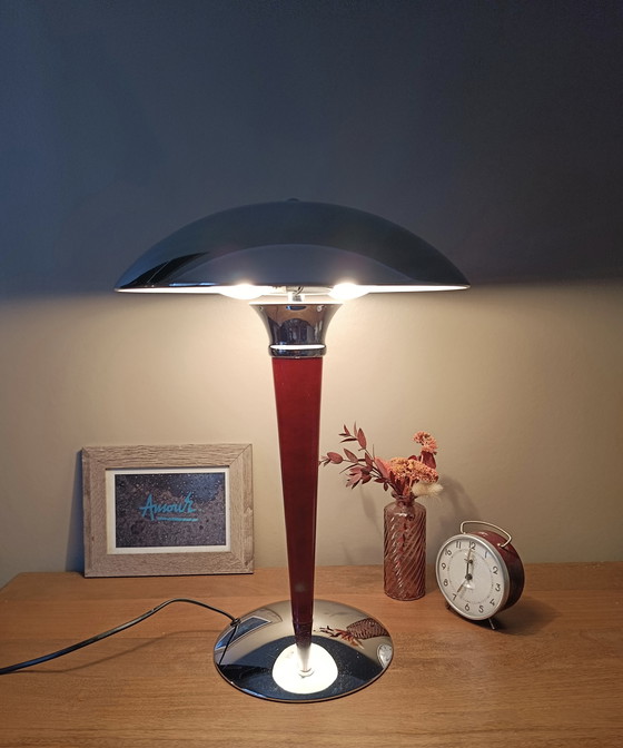 Image 1 of Mushroom lamp, also known as ocean liner lamp, Art Deco style, 1980