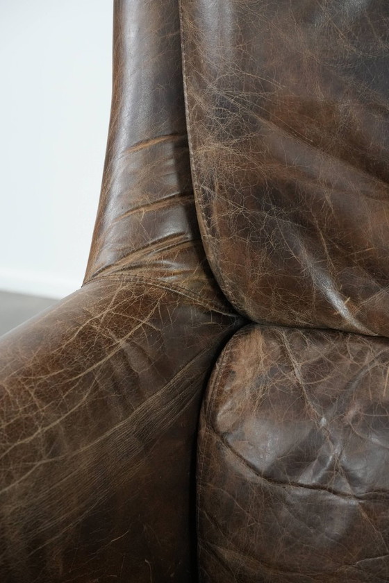 Image 1 of Vintage rundleren fauteuil met prachtige en sprekende kleuren