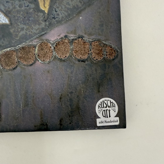 Image 1 of Ensemble de 2 plaques murales florales Ruscha Handarbeit, 1970