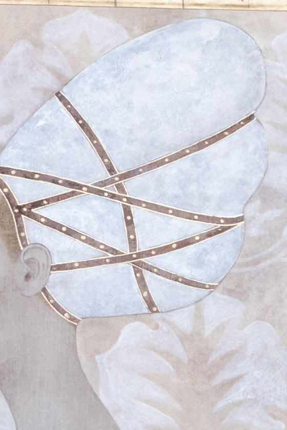 Image 1 of Bemaltes Leinwandgemälde mit der Darstellung einer italienischen Adelsfrau. Zeitgenössisch.