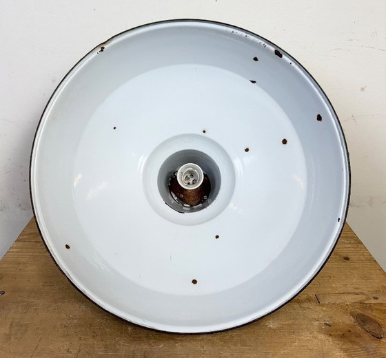 Image 1 of Industrial Green Enamel Factory Pendant Lamp, 1960s