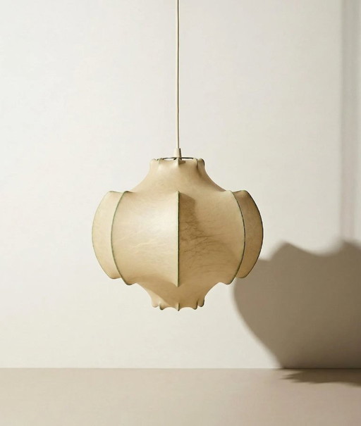 Rare Suspension Viscontea cocoon par Achille & Pier Giacomo Castiglioni – lampe design années 60 Italie – mid century