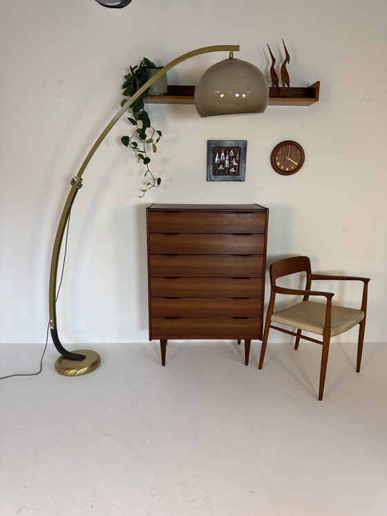 Image 1 of Lampada ad arco in ottone vintage, Harvey Guzzini anni '80