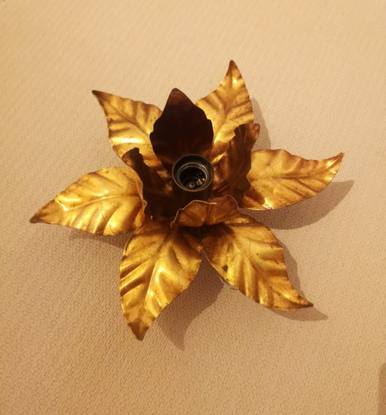 Golden Floral Mid Century Wall light by Hans Kögl – Metal (photo 5 of 12)