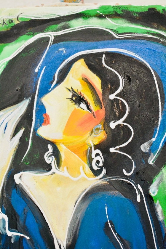 Hrasarkos - Rising Actress - Framed artist's canvas under glass – Paintings & Drawings (photo 4 of 8)