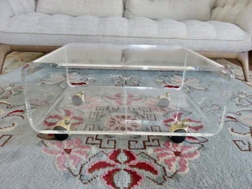 Plexiglas coffee table by David Lange for "Les invisibles du Marais", France, 1970