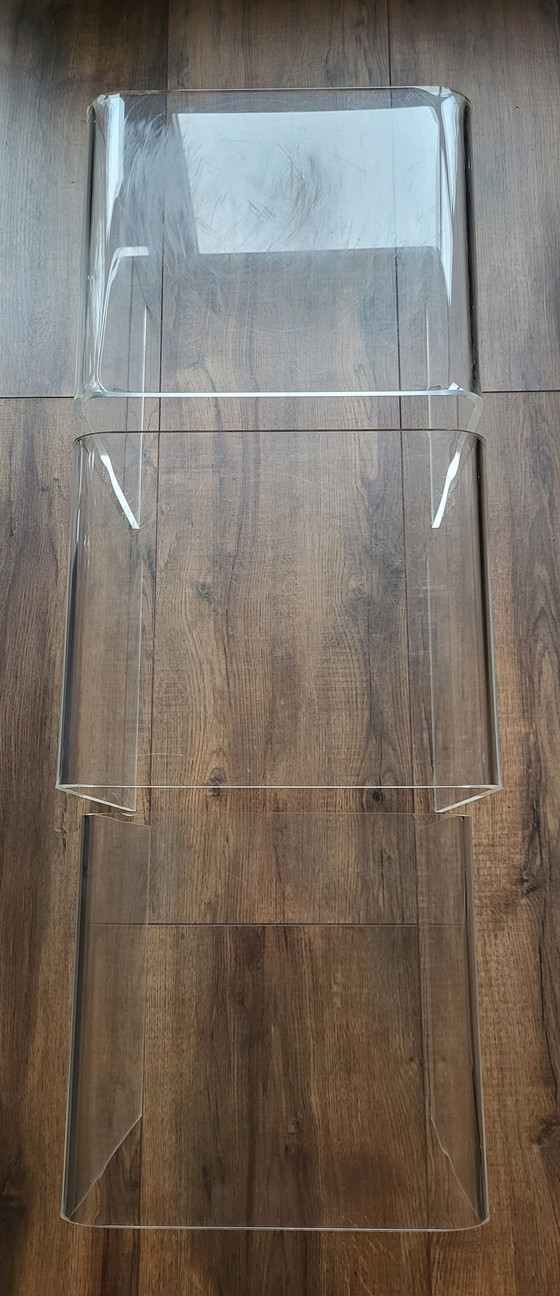 Image 1 of 3 Acrylaat Bijzettafeltjes Jaren '80 / '90