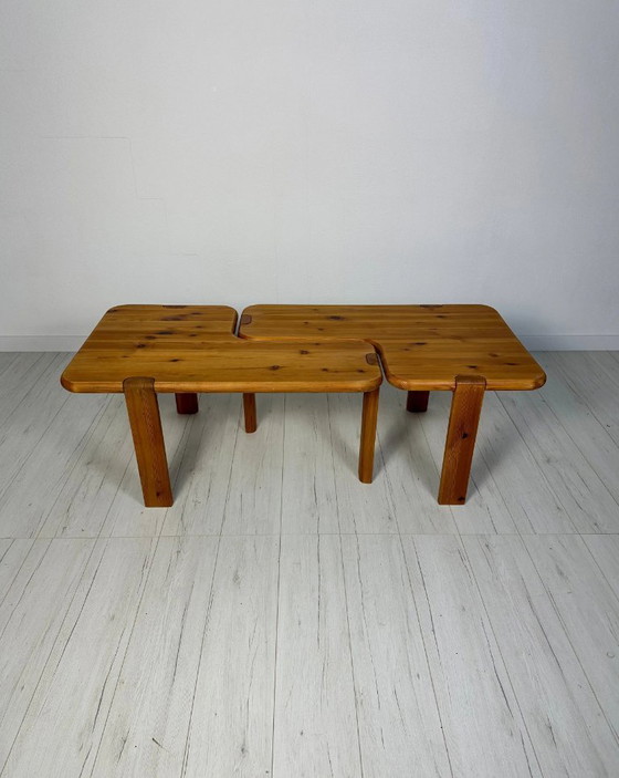 Image 1 of Set van 2 vintage massief grenen salontafels van Aksel Kjersgaard, Deens design, jaren 60-70