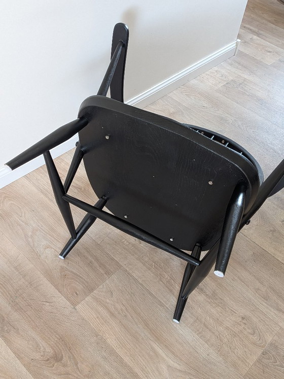 Image 1 of Vintage Ercol Windsor fauteuil - Model 305 (op maat gemaakt in zwart)