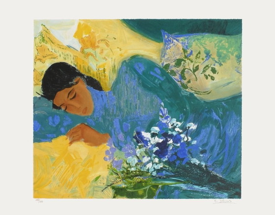 Image 1 of Nancy DELOUIS Douceur Litografia firmata