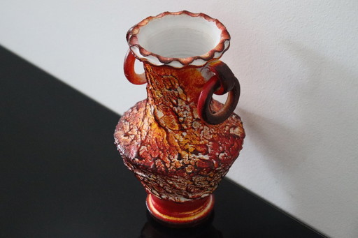 Jarrón de cerámica vintage "Fat Lava" de la década de 1960.