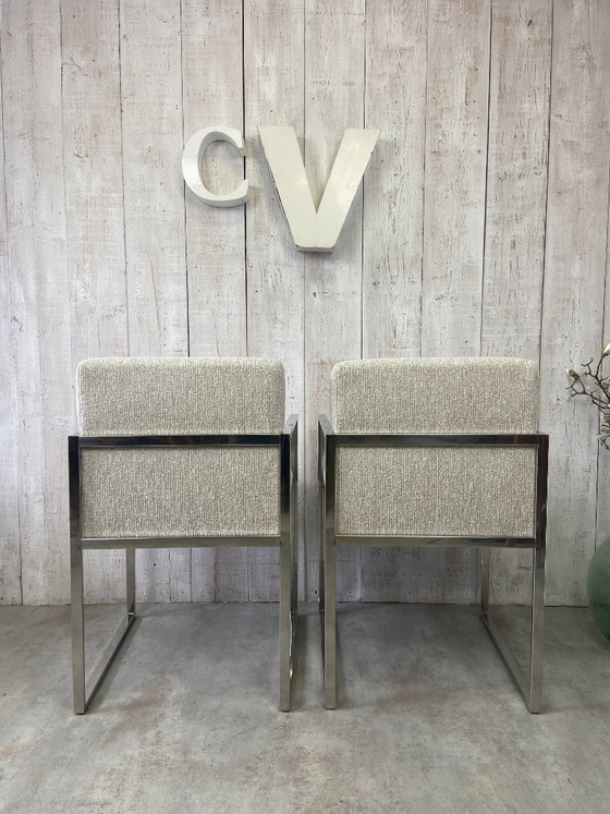 Image 1 of Coppia di poltrone anni '70 in acciaio inox