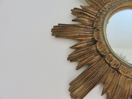 Image 1 of Miroir Soleil Résine Dorée, Italy, 1960-1970