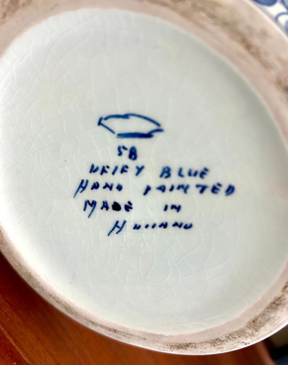 Image 1 of Vase monumental de Delft avec couvercle – peint à la main – 50 cm de haut