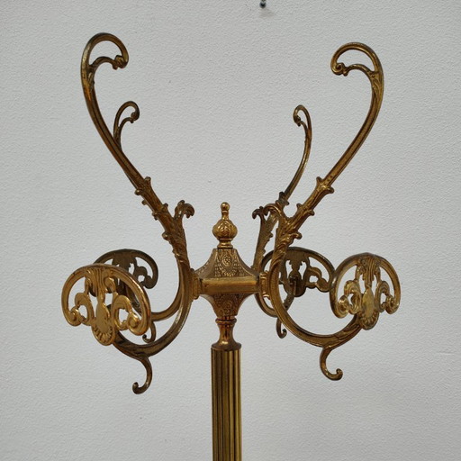 Messing Rococo Staande Kapstok Hollywood Regency Hall Tree