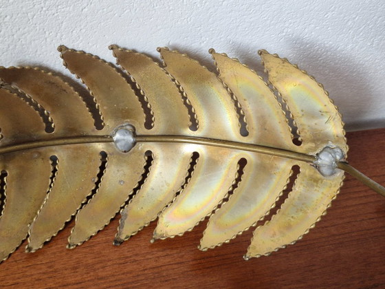 2x Original Maison Jansen Palm Leaves / Wall Object (1970s) – Christian Techoueyres – Wall decoration, Brass (photo 6 of 8)