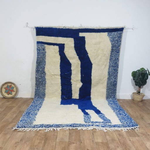 Blue Abstract Berber Rug – Blue Abstract Berber Carpet | 310 × 200 cm